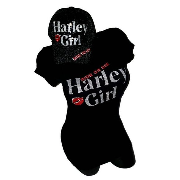 Harley Girl Ride or Die Sequin Cap with Shiny Glitter. - Picture 4 of 5